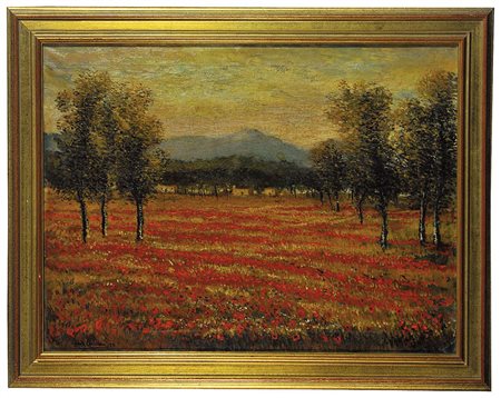 MICHELE CASCELLA (1892 1989) Paesaggio Olio su tela, 59,5x80 cm. Firma e data...