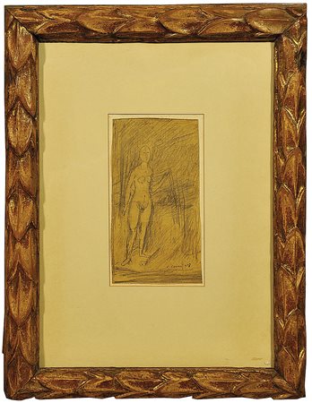 CARLO CARRÀ (18811966) Nudo di donna, 1918 Matita morbida su carta marroncina...