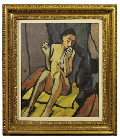 FELICE CASORATI (1883-1963) Nudo grande, 1936-1938 ca. Olio su tela...