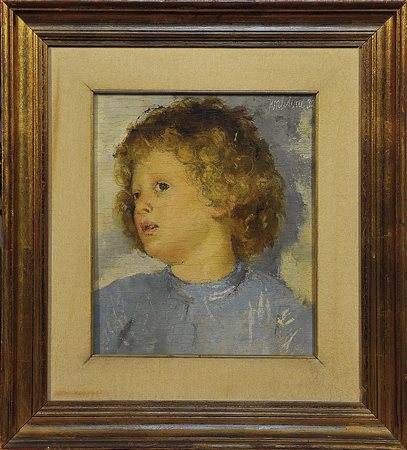 FRANCO GENTILINI (1909 1981) Testa di bambino, 1932 Olio su tavola, 34,5x30...