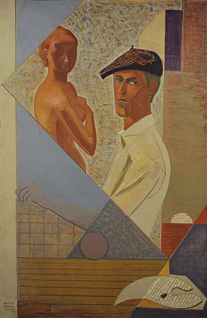 MARIO TOZZI (1895 1979) Il pittore colla modella, 1961 Olio e tempera su tela...