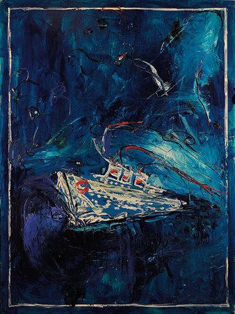 MARIO SCHIFANO (1934 1998) Crociera, 1985 Smalto e acrilico su tela,...