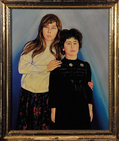 LUCIANO PRIMAVERA (1935) Chiara e Federica Angelini Acrilico su tela, 98,5x80...