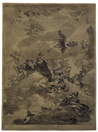 GIOVAN DOMENICO TIEPOLO (1727-1804) Assunzione al cielo di un condottiero...