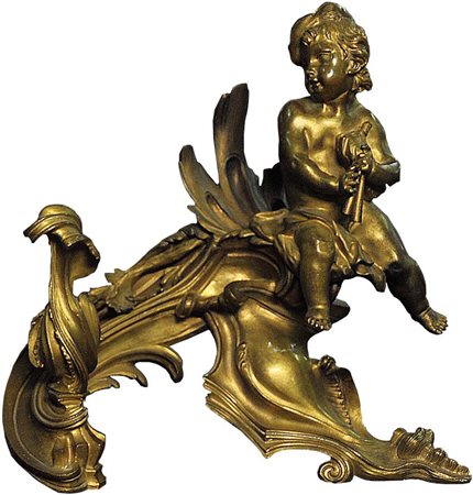 COPPIA DI ALARI CON PUTTI MUSICANTI Francia, II metà del XIX secolo...