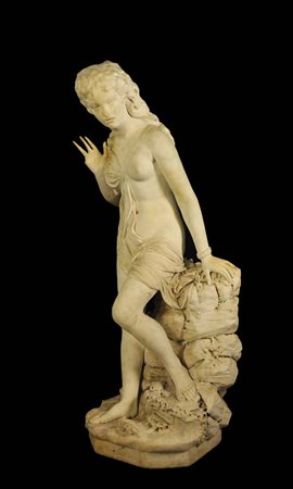ANDROMEDA Marmo bianco statuario, II metà del XIX secolo 107x50x35,5 cm....