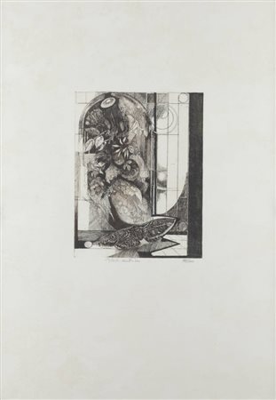 GIACOMO SOFFIANTINO<BR>Torino 1929 - 2013<BR>"Natura morta con farfalla"