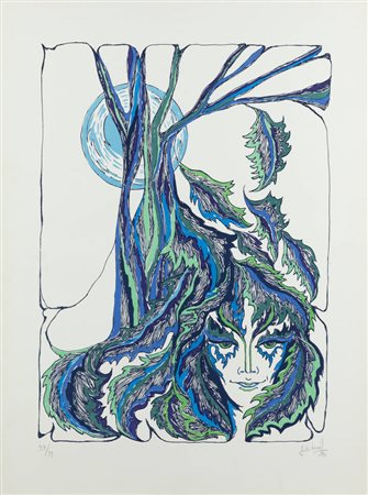 GUIDO DE BONIS<BR>Torino 1931 - 2009<BR>"Volto e albero" 1981