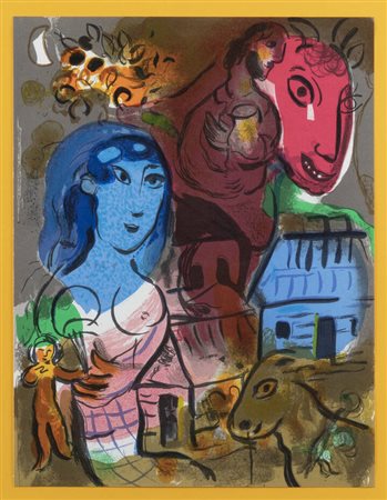 MARC CHAGALL<BR>Vitebsk (Russia) 1887 - 1985 Saint-Paul de Vence (Costa Azzurra)<BR>"Hommage a Chagall" 1969