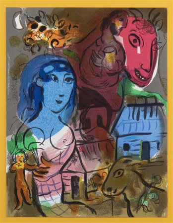 MARC CHAGALL<BR>Vitebsk (Russia) 1887 - 1985 Saint-Paul de Vence (Costa Azzurra)<BR>"Hommage a Chagall" 1969