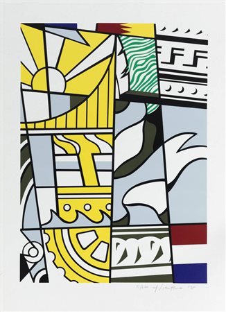 ROY LICHTENSTEIN<BR>New York (USA) 1923 – 1997<BR>"Bicentennial print from America : The Third Century" 1975 (pubblicata nel 1976)