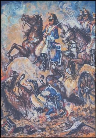 GONZAGA GIOVAN FRANCESCO Milano 1921 - 2007 "Corazzieri ad Austerlitz"