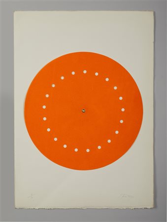 FONTANA LUCIO (1899 - 1968) - Disco spaziale (arancione).