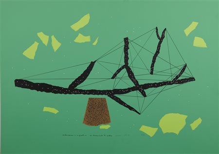 MUNARI BRUNO (1907 - 1998) - Sistemazione in un giardino su basamento di pietra.