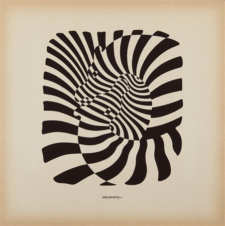 VASARELY VICTOR (1906 - 1997) - Zebra su fondo bianco.