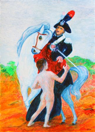 SASSU Aligi, Il cavaliere (S. Martino) dona il suo mantello al povero