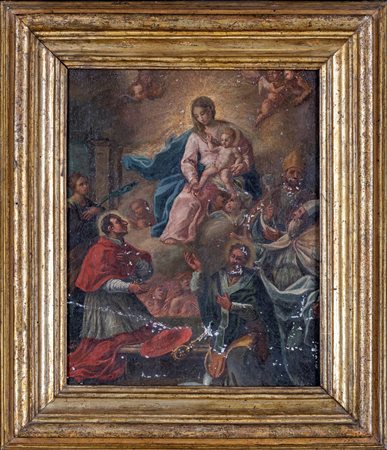 Vergine col Bambino in gloria e Santi genuflessi