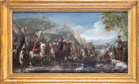 Scena con accampamento militare