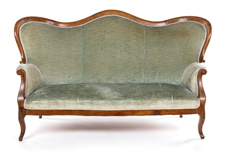 Divanetto in noce, seconda metà del XIX secolo