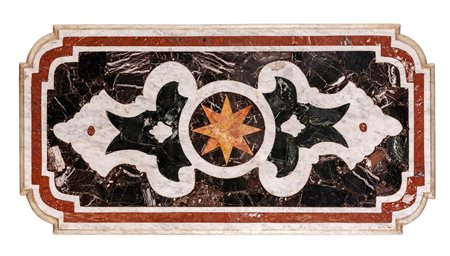 Piano di tavolo in marmo intarsiato