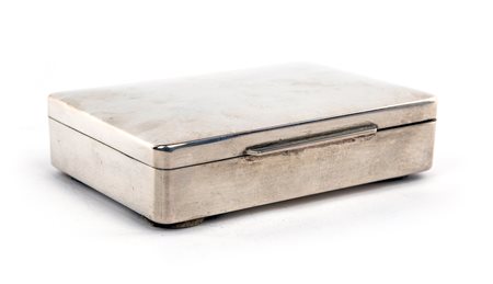 Scatola portasigarette da tavolo in argento 800