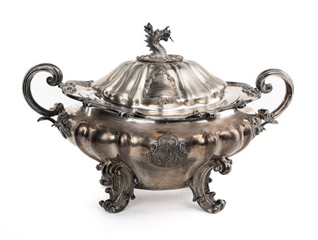 Coppa centrotavola in argento, Londra, Regina Vittoria, argentiere Benjamin Smith