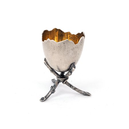 Portauovo in argento 800/1000, Germania, fine del XIX secolo