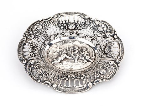 Cestino in argento 800/1000, Germania, fine del XIX secolo