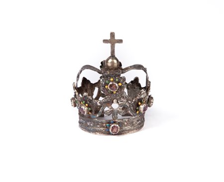 Piccola corona in argento con gemme, XIX secolo