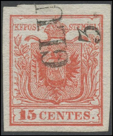 Lombardy - Venetia, 1850, 15c. N.3a Red, used. (A+)