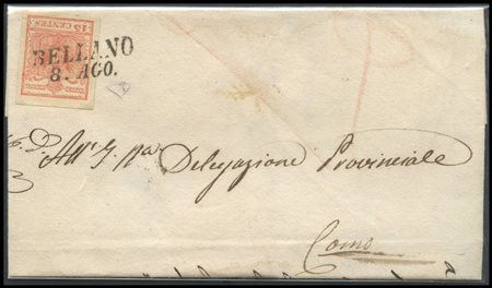 Lombardy - Venetia, 1850, 15c. III° type N.6, interessante insieme di sciolti...