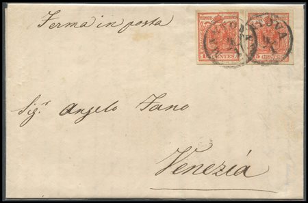 Lombardy - Venetia, Letter from Mantua to Venice, posted with two 15c. N.6b...