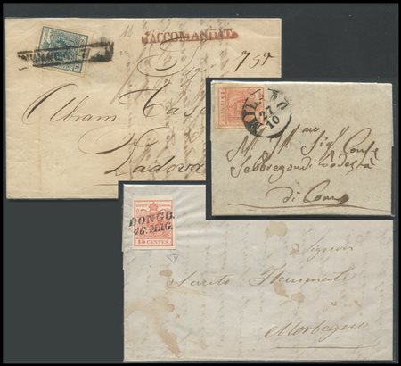 Lombardy - Venetia, Noteworthy lot of 9 letters.