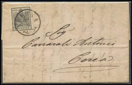 Lombardy - Venetia, 29.09-1857, letter from Verona to Cerea's postal...
