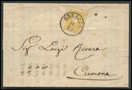 Lombardy - Venetia, 16/12/1858, printed and posted with 2s, using a 2s....