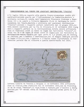 Lombardy - Venetia, 1859, two items of postal history.