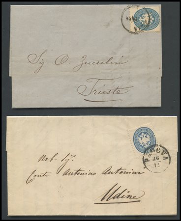 Lombardy - Venetia, 1861, III and IV issue, noteworthy lot of 9 letters with...