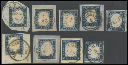 Lombardy - Venetia, A selection of 9 valuables from Sardinia's IV issuing,...