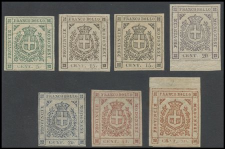 Modena, 1859, N.12/18 complete series, new and gummed. (MH). Several forensic...