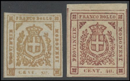 Modena, Old Italian states - Modena 1852/59, noteworthy selection of the...