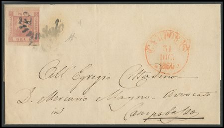 Naples, 31.12.1860, Letter from Campobasso to the city posted through 1gr....
