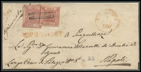 Naples, 9.5.1860, Registered letter from Bovino to Napoli posted with a 6gr....