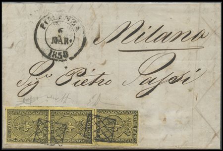 Parma, 06.03.1858, Letter from Piacenza to Milan posted with a 15c. (first...