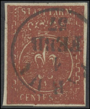 Parma, 1853, 25c. N.8 Tawny Red, used. (Lux)