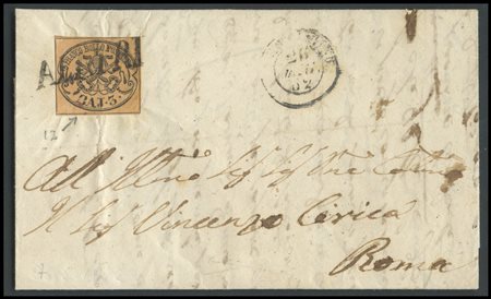 Papal States, 26.05.1852, Letter from Alatri to Rome posted with 3Baj. N.4o...