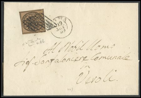 Papal States, 19.09.1859, Letter from Rome to Veroli posted with 3Baj. N.4Ab...