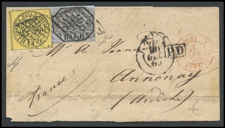 Papal States, 20.12.1866, Letter from Rome to Annoney posted with 10Baj using...