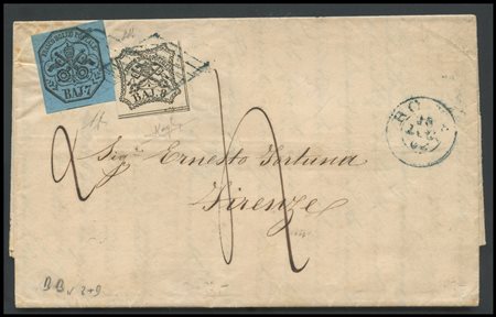 Papal States, 16.06.1862, letter from Rome to Florence posted with 14 Baj...