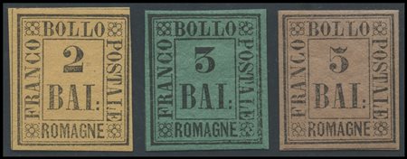 Romagne, 1859, N.3,4,6 new and with barely noticeable hinge. High-quality. MH.