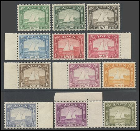 British Commonwealth, Aden, 1937. N.1/12 (N. 2 and 4 are hinged, all the...